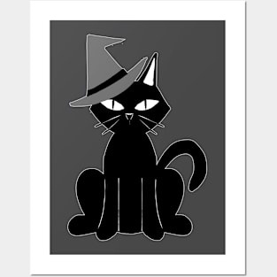 CAT AND AWITCH HAT Posters and Art